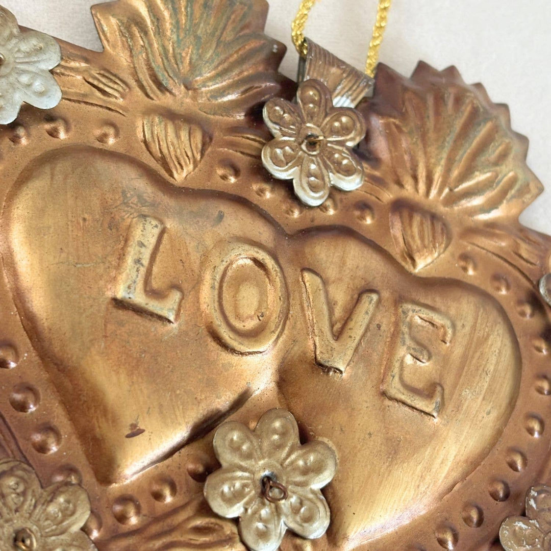 Antique Gold Love Milagro Heart Wall Décor