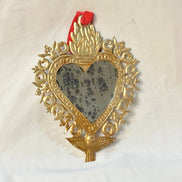 Antique Gold Angel Milagro Heart Mirror Wall Décor