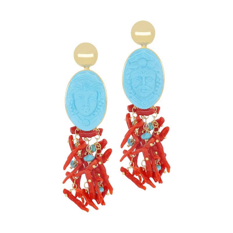 Handmade Coral Earrings