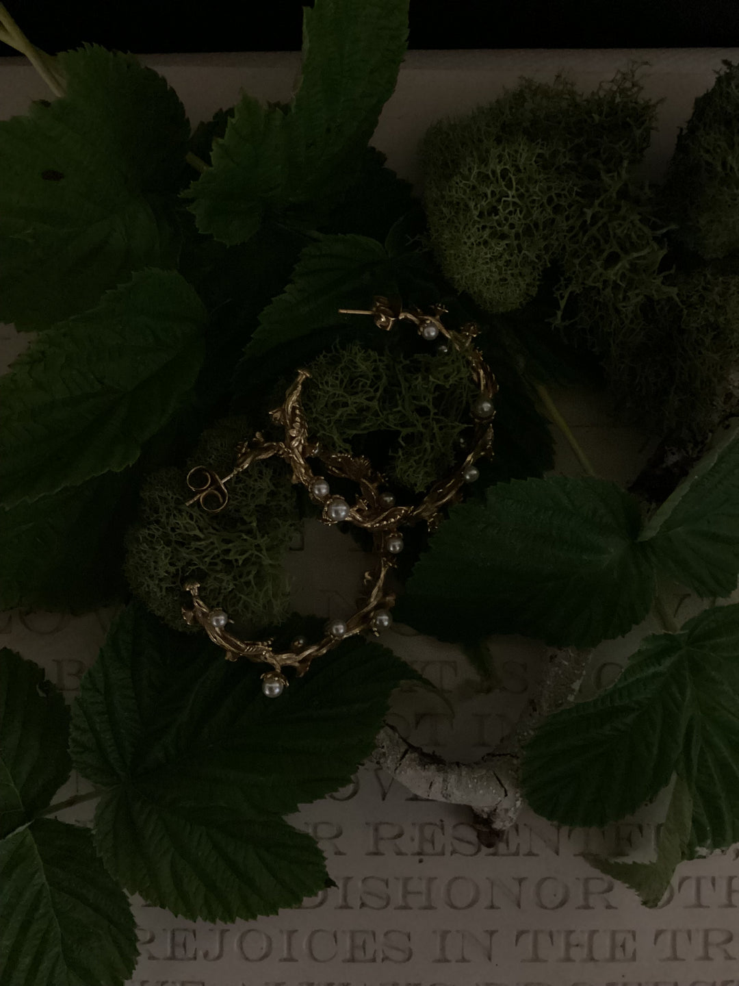 Golden Pearl Vine Earrings