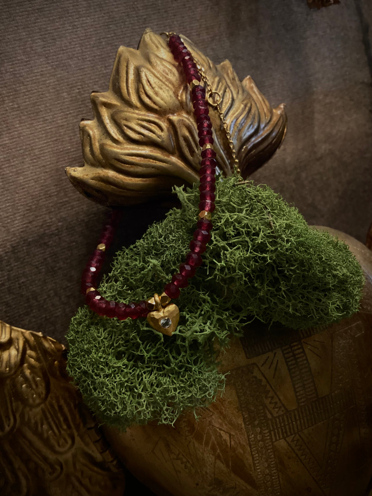 Healing Heart Red Onyx Heart Bracelet