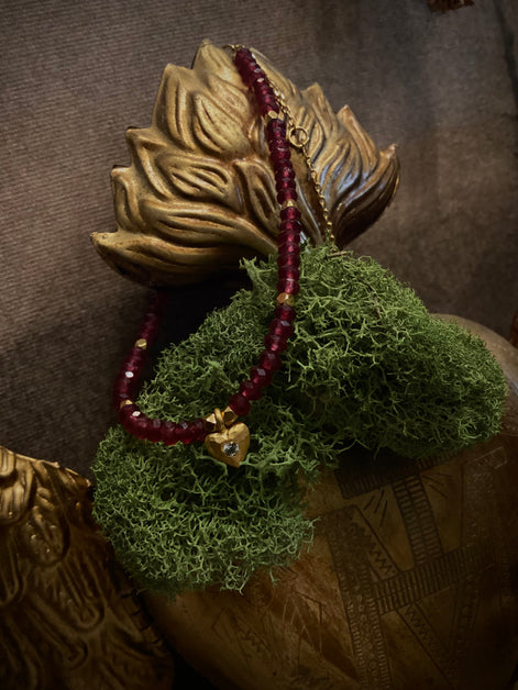Healing Heart Red Onyx Heart Bracelet