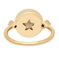 Hidden Star Ring in Green Onyx + Moonstone/Gold