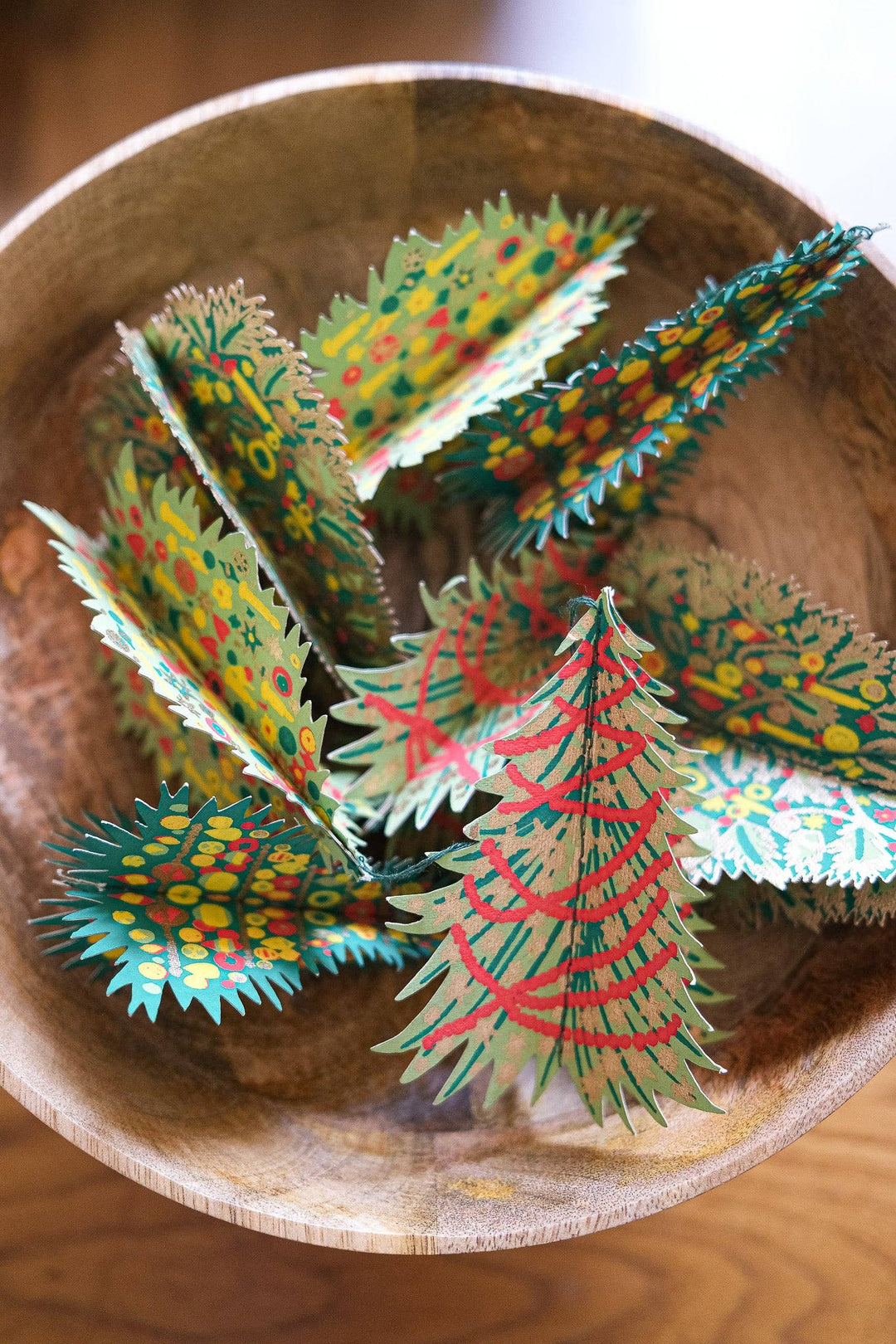 Decorated Trees Paper Ornaments