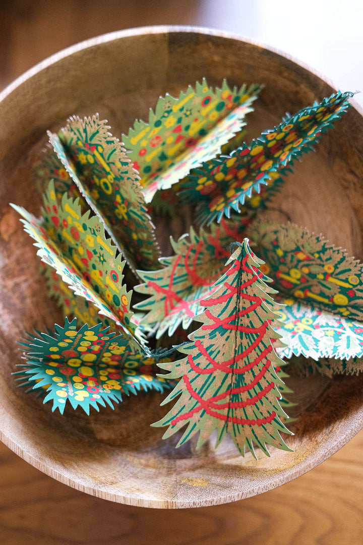 Decorated Trees Paper Ornaments