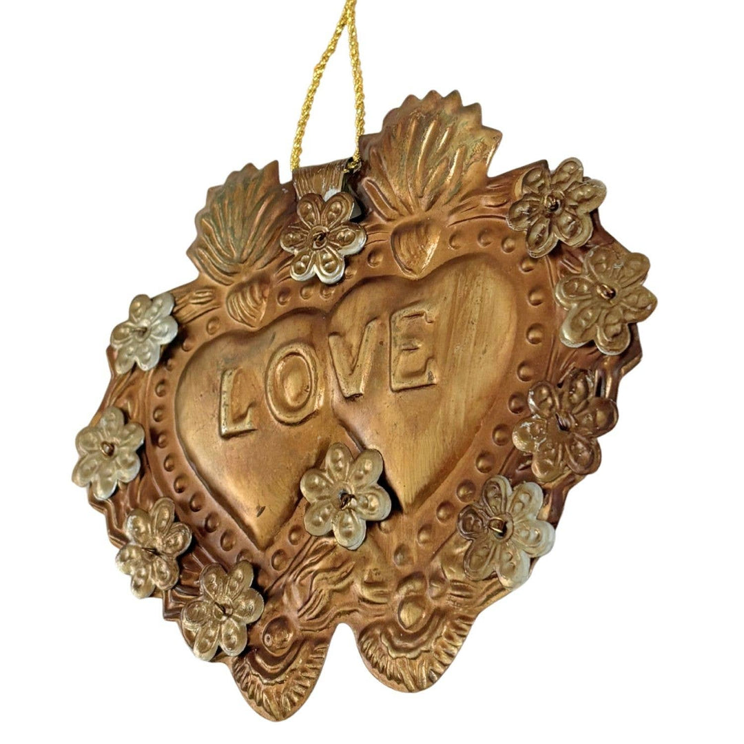 Antique Gold Love Milagro Heart Wall Décor