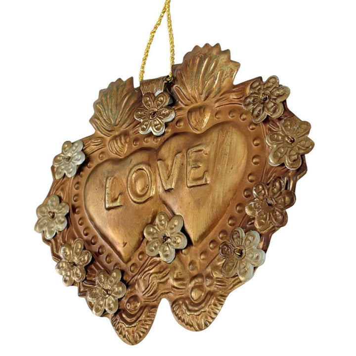 Antique Gold Love Milagro Heart Wall Décor