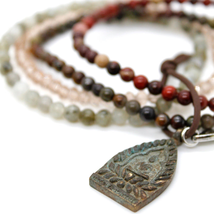 Semi Precious Stone Buddha Charm Bracelet -Buddha Collection-