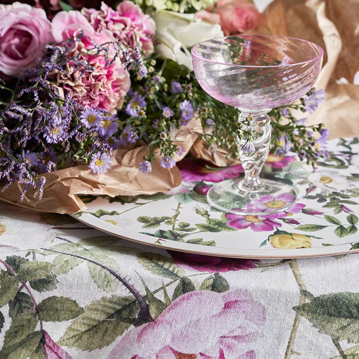Rose flower garden European Linen Tablecloth