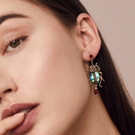 Bejewelled Bug Statement Earring