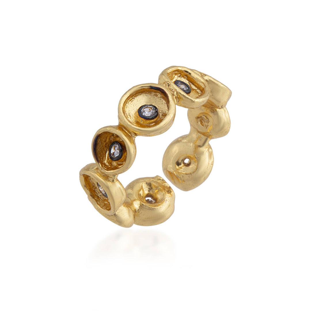 Luna Gold Plated Brass Sparkle Ring