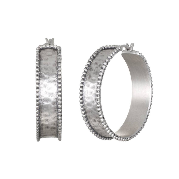 Silver Dot Hoop Earrings