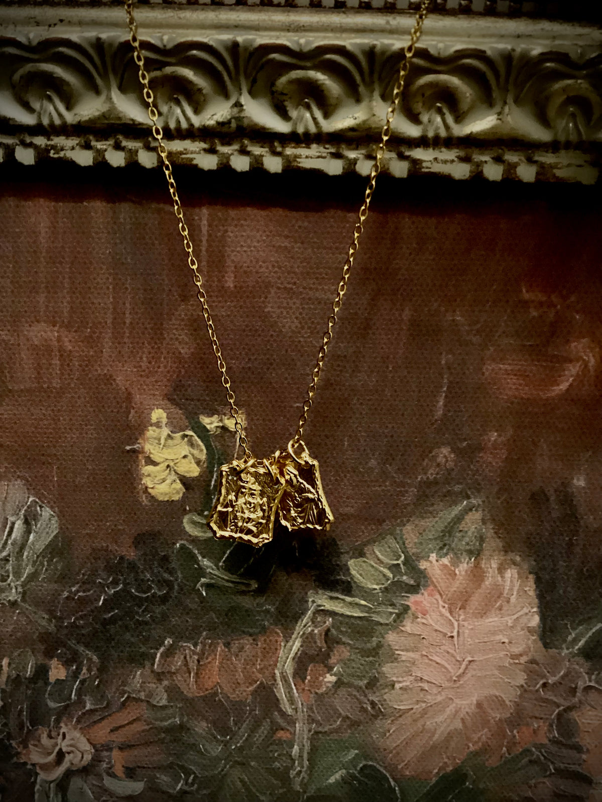 Gold-Plated Scapular Pendant Necklace