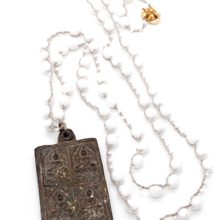 Antique French Buddha necklace