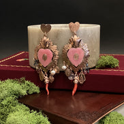 Italian Sacred Flame Earrings - Pink