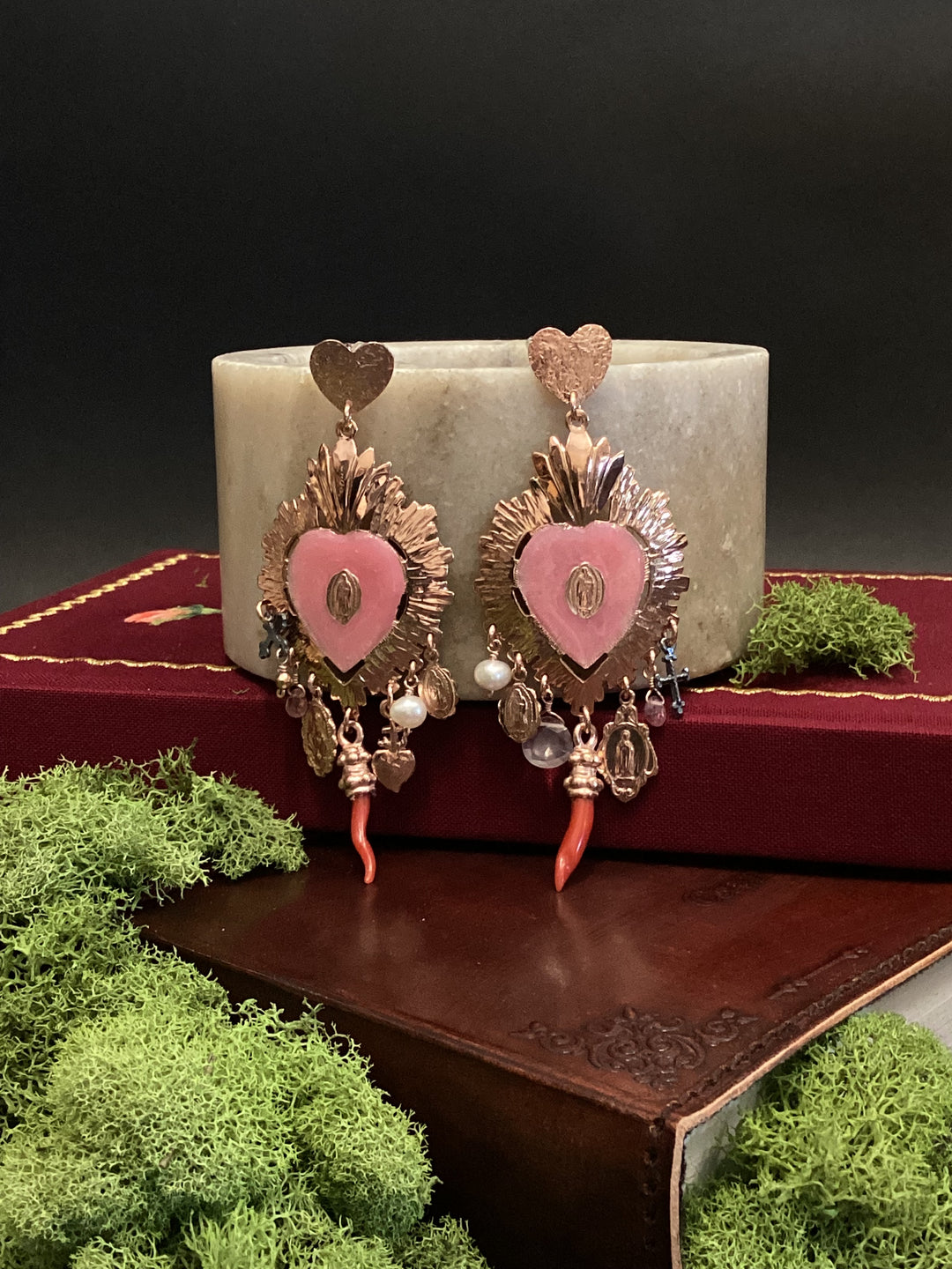 Italian Sacred Flame Earrings - Pink