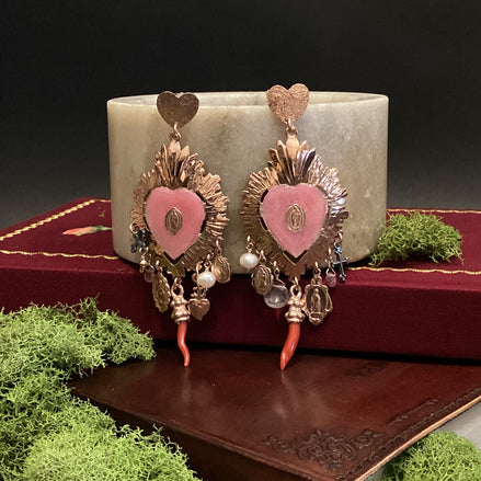 Italian Sacred Flame Earrings - Pink