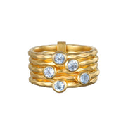 Abundant Prosperity Blue Topaz Ring - Size 8
