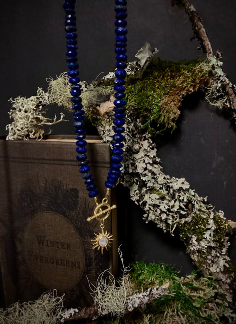 18" Lapis Starburst Toggle Necklace