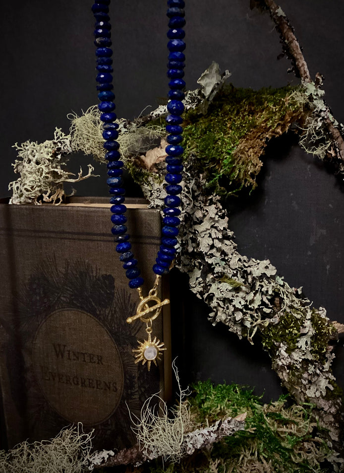 18" Lapis Starburst Toggle Necklace