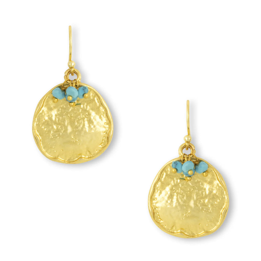 Turquoise gold plate earrings