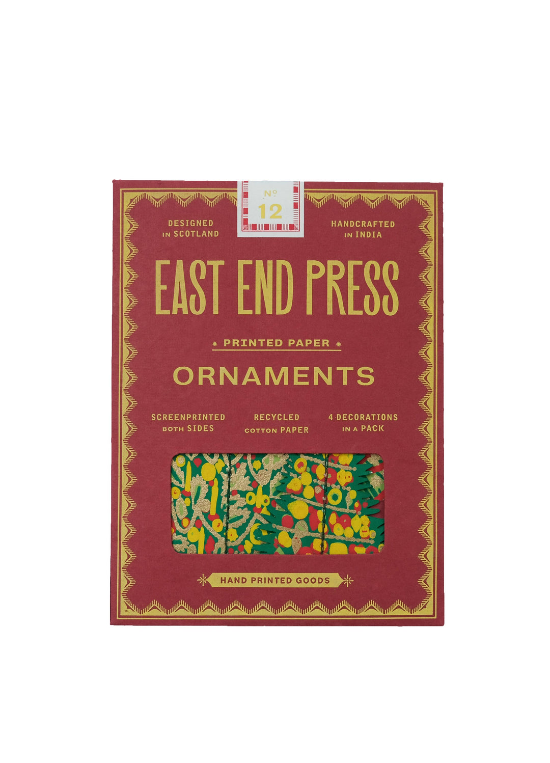 Decorated Trees Paper Ornaments