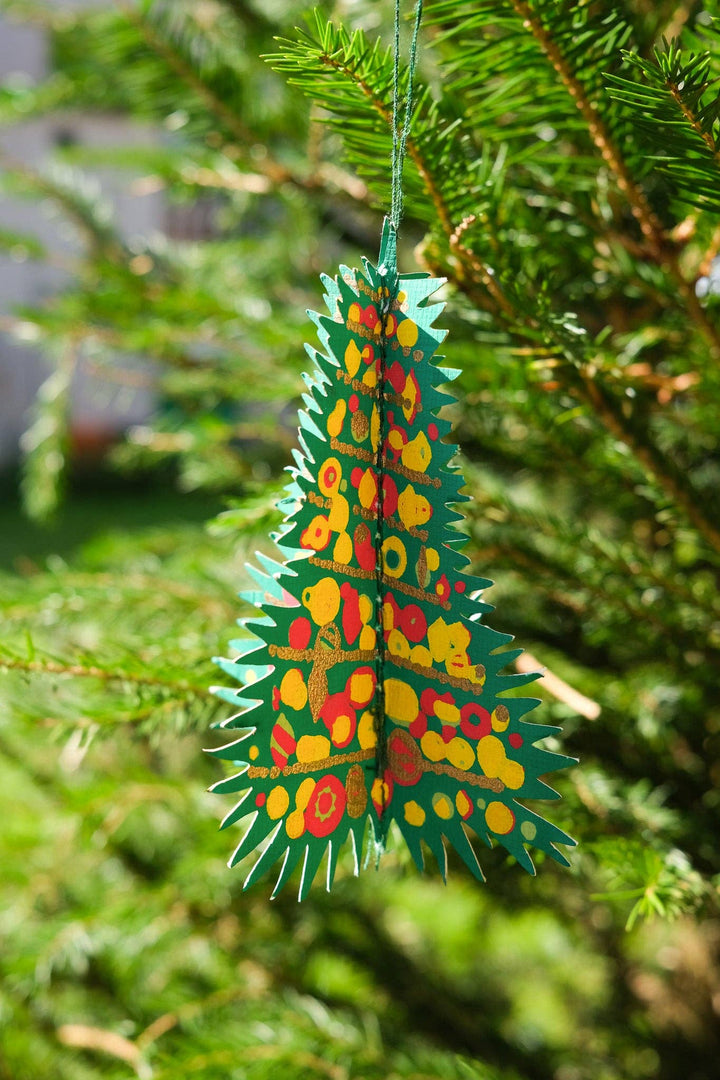 Decorated Trees Paper Ornaments