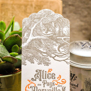 Letterpress Bookmark Cheshire Cat - Alice in Wonderland