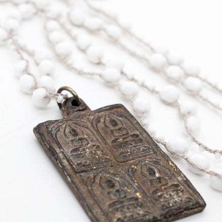 Antique French Buddha necklace