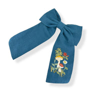 Forest Teal Hand Embroidered Hair Barrette