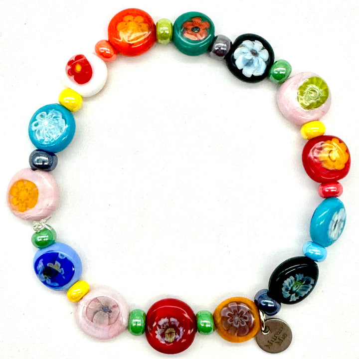 Millefiori Piatta Murano Glass Bracelet