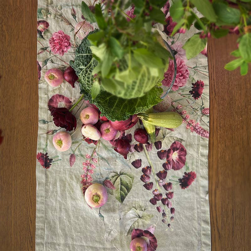 Blossom Garden - European linen table runner
