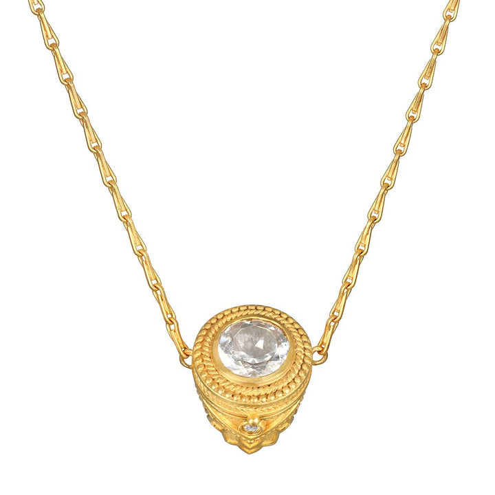 Guiding Spirit Labradorite Lotus Locket Necklace - 18"