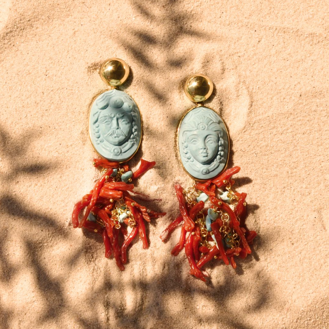 Handmade Coral Earrings