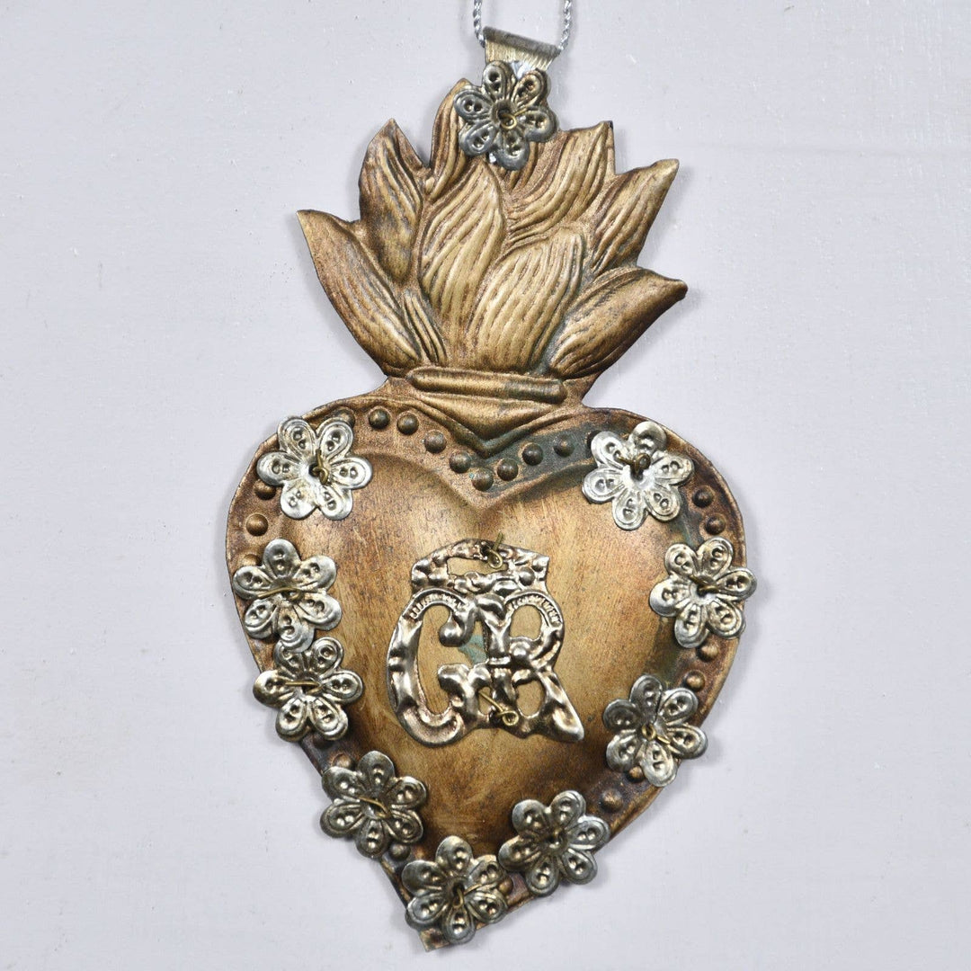 Antique Gold Grace Received Ex-Voto Heart Wall Décor