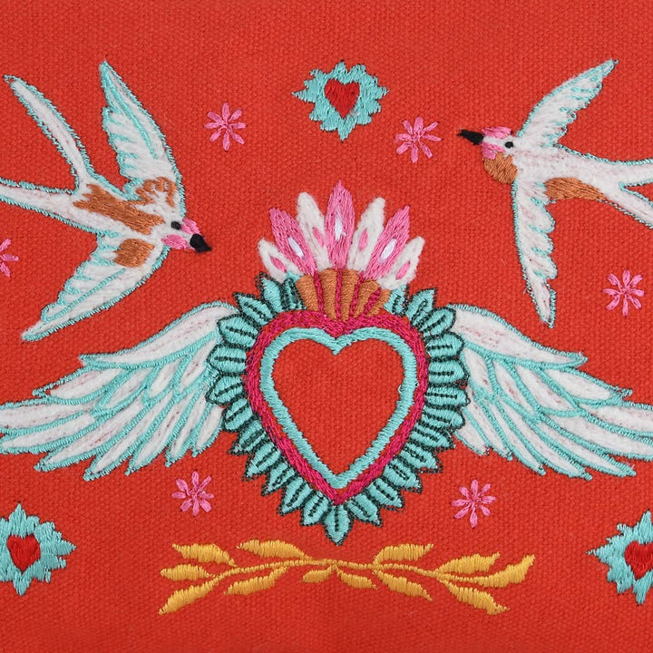 LOVEBIRDS RED POUCH 6x8