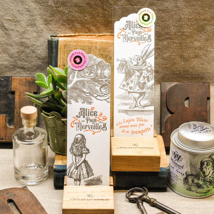 Letterpress Bookmark Cheshire Cat - Alice in Wonderland