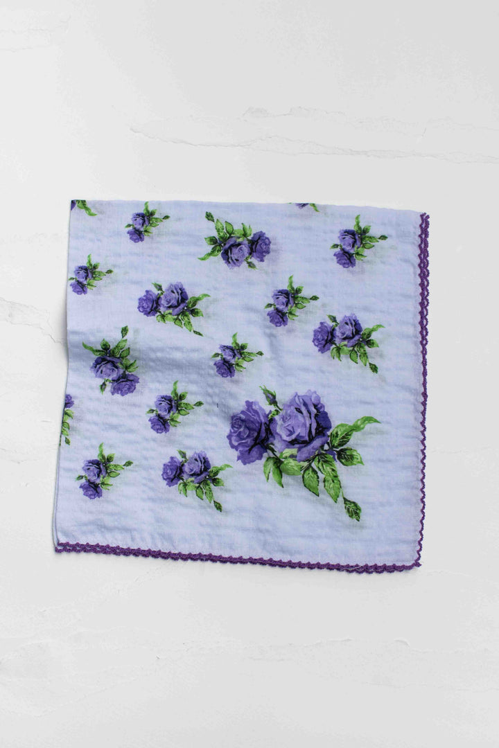Vintage Rose Print Cotton Scarf