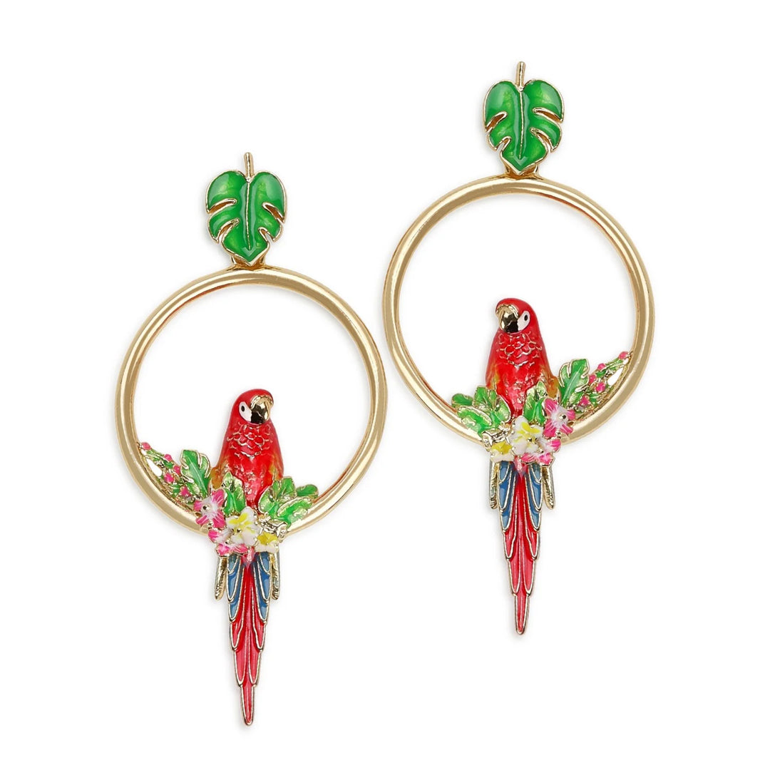 Enamel Parrot Earrings