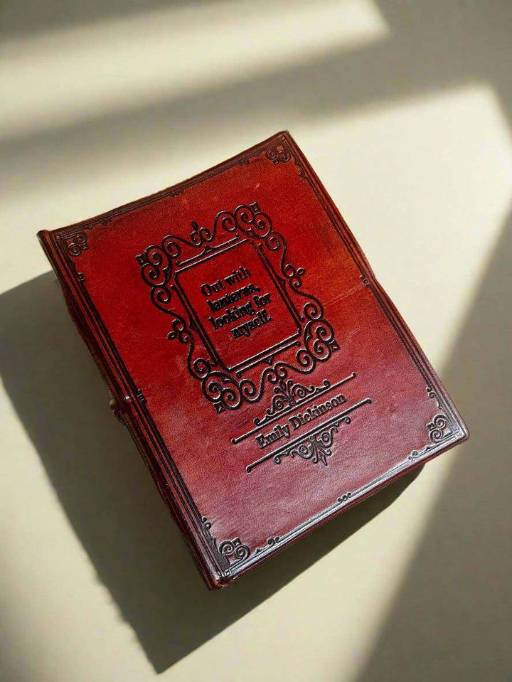 Emily Dickinson Leather Journal - "Out With Lanterns, Looking For Myself"