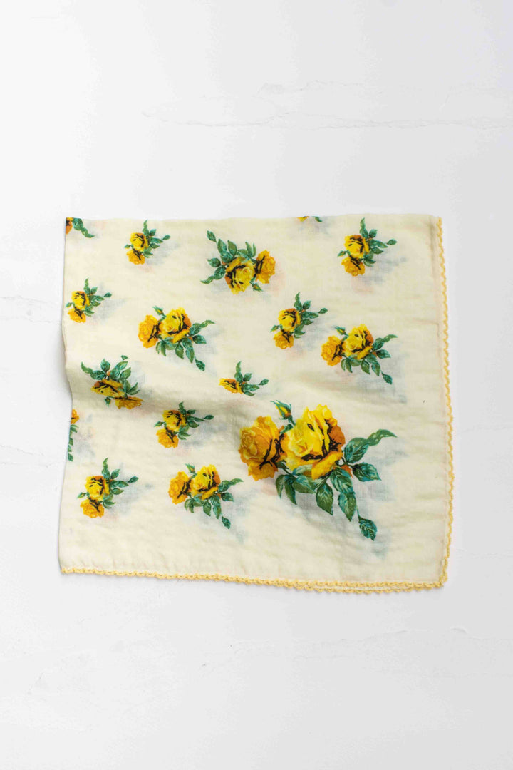 Vintage Rose Print Cotton Scarf