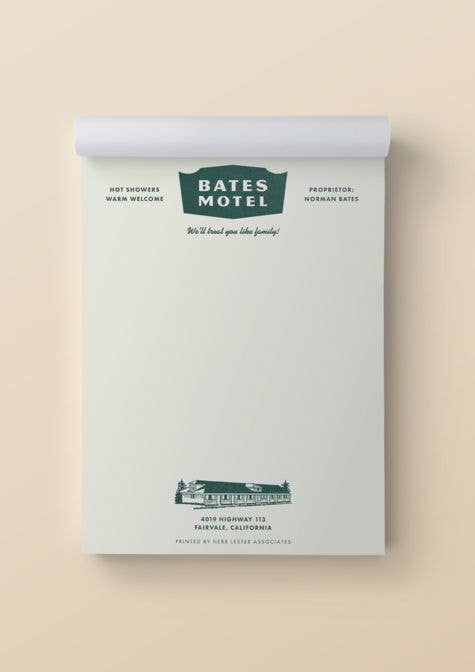 Bates Motel: Fictional Hotel Notepad Set