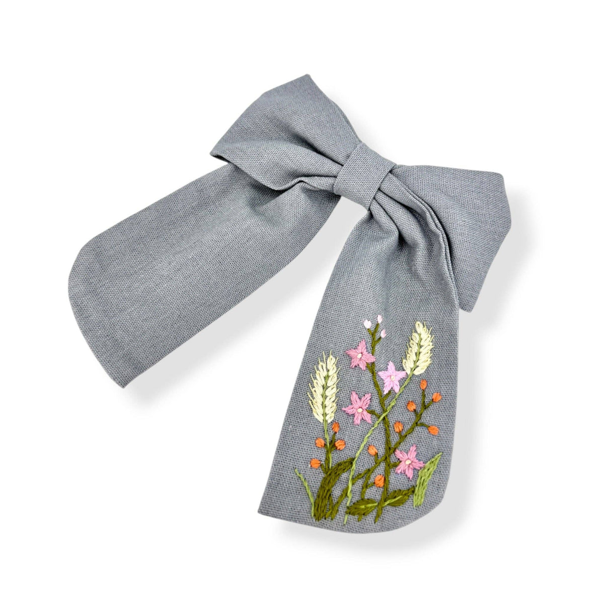Floral Hand Embroidered Hair Barrette