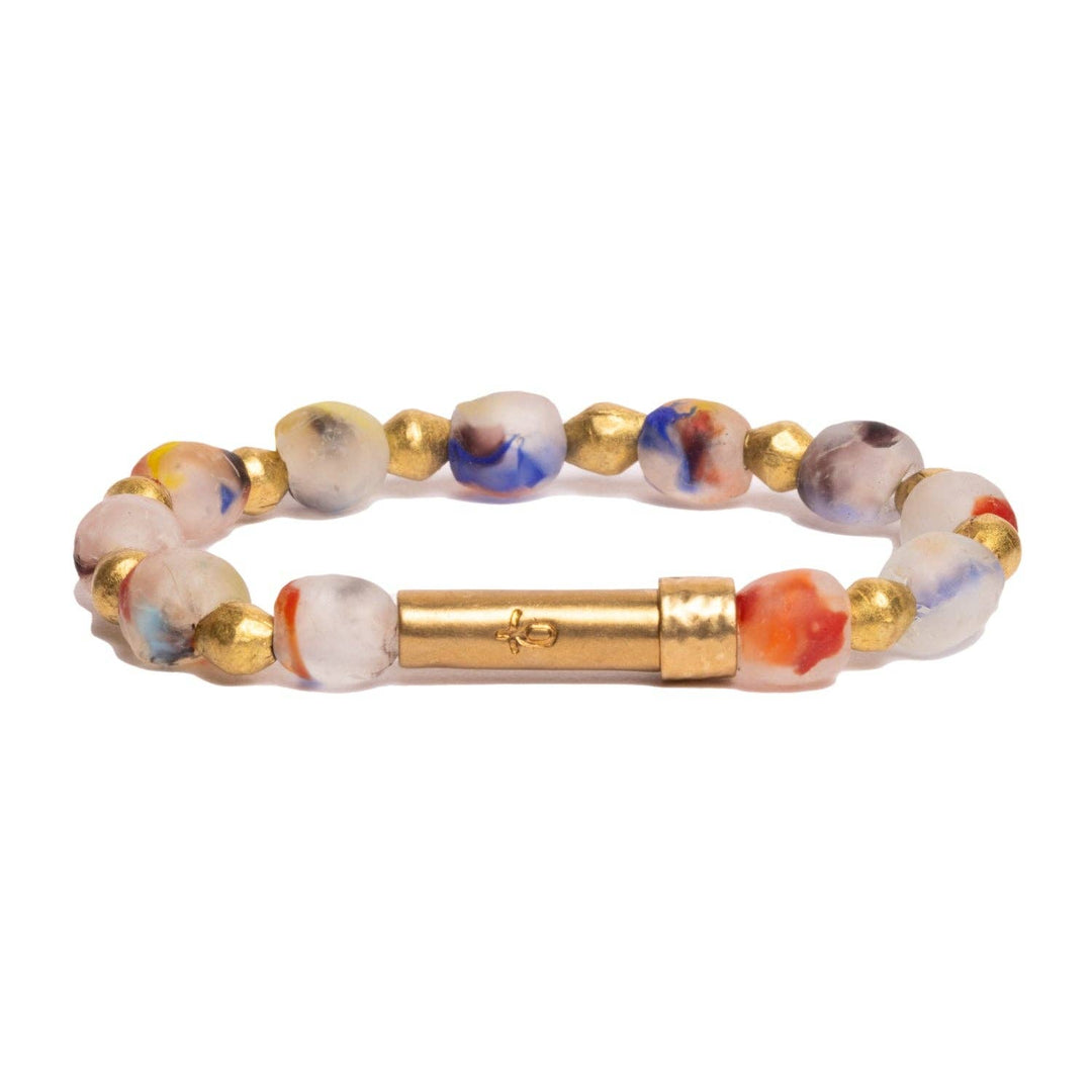 Wishbeads - Recycled Glass Rainbow Shine Bracelet