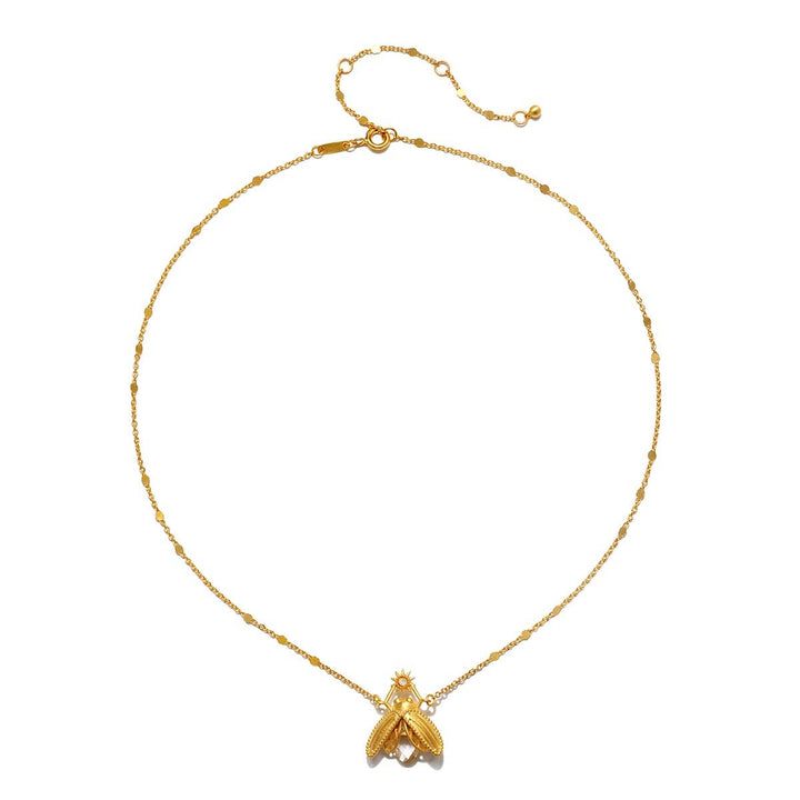Sacred Light White Topaz Firefly Necklace  16"