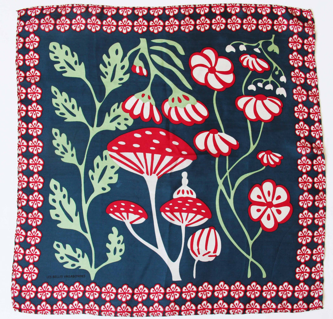 Silk Scarf - Mini Alice Marine Navy
