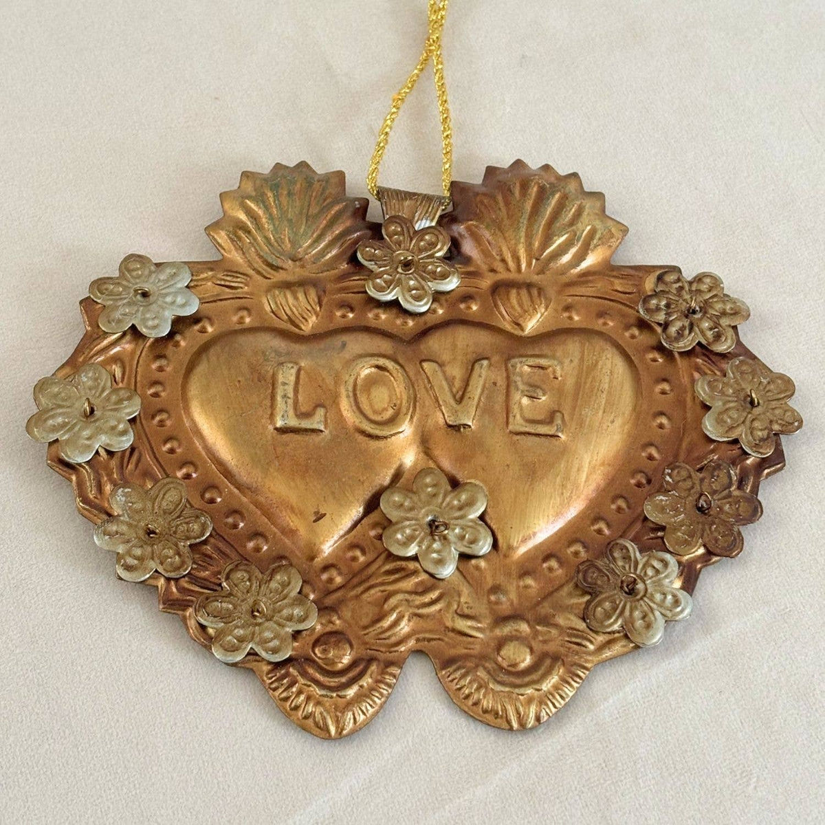 Antique Gold Love Milagro Heart Wall Décor