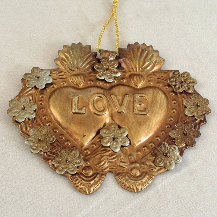Antique Gold Love Milagro Heart Wall Décor