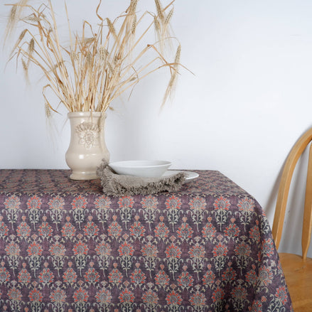 Linen Block Print Tablecloth