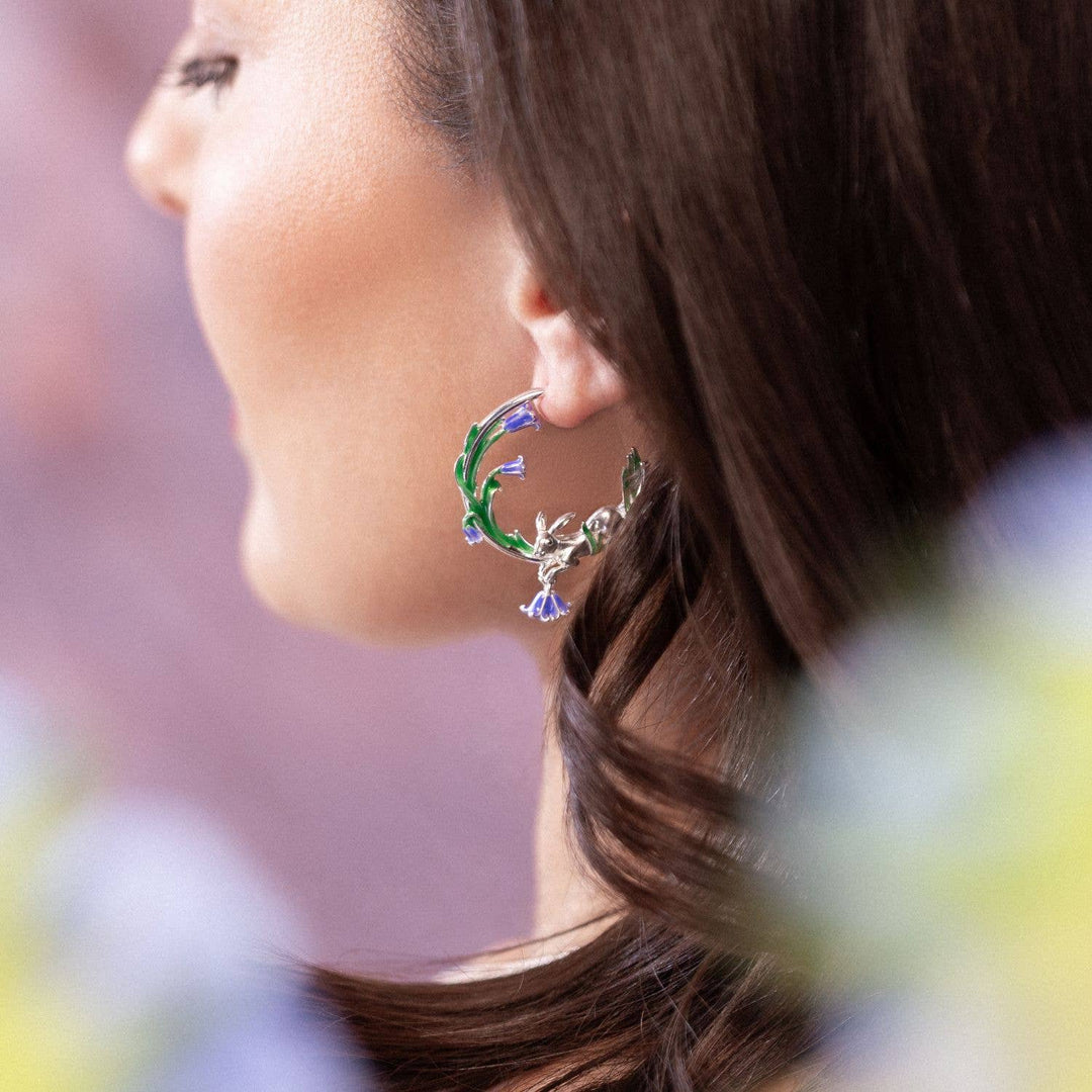 Bluebell And Hare Hoop Earrings